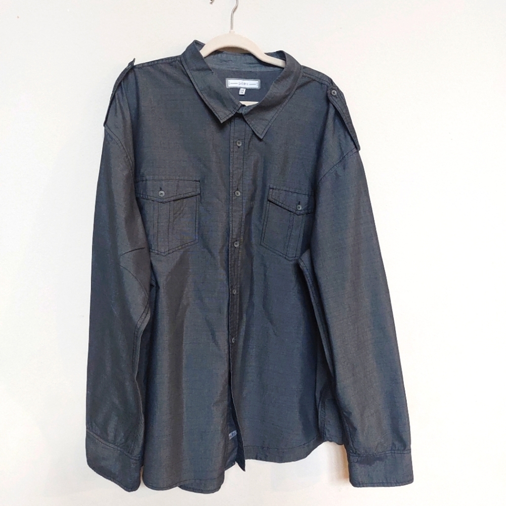 PD&C Gray Longsleeve Button-down Casual Wear Dressy Shirt Size 5X